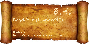 Bogdányi András névjegykártya